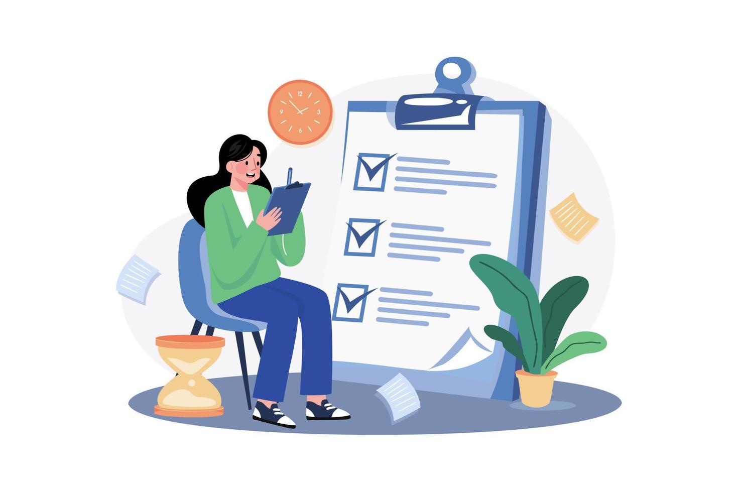 Task Management Illustration concept A flat illustration isolated on Task Management Illustration concept A flat illustration isolated on