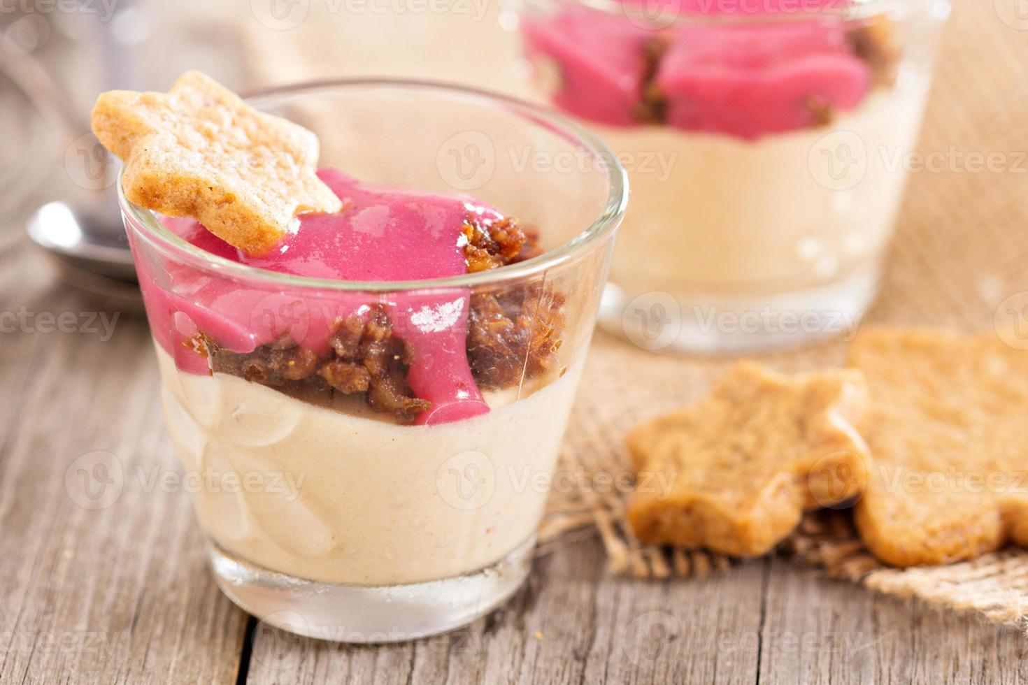 Pumpkin parfait with spices, gingerbread photo