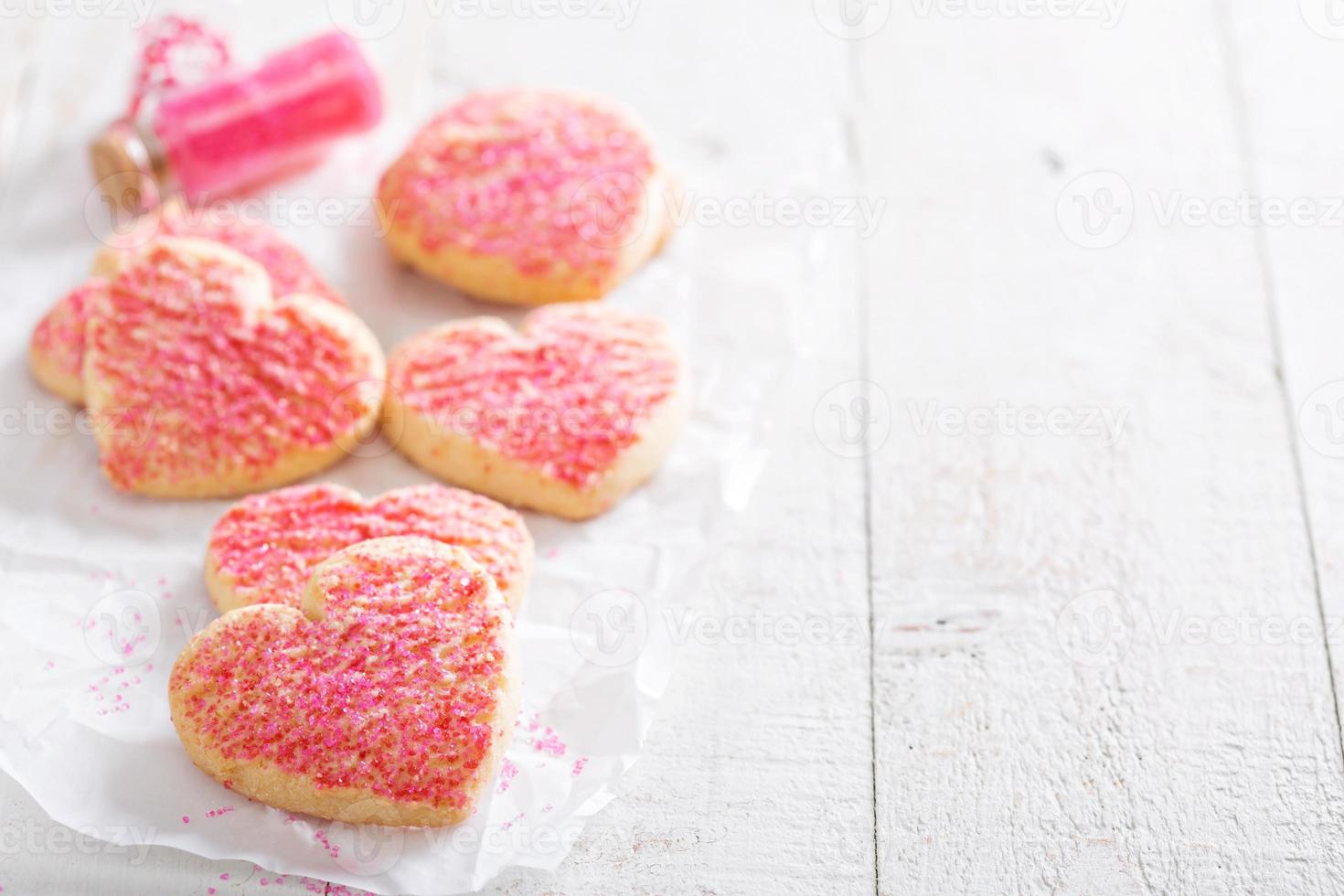 Valentines day sugar cookies with sprinkles photo