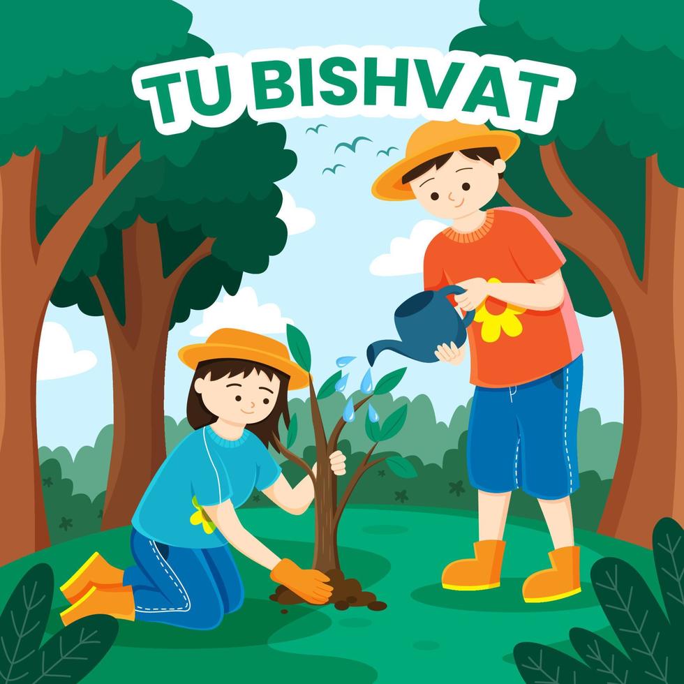 Tu Bishvat Event Concept vector