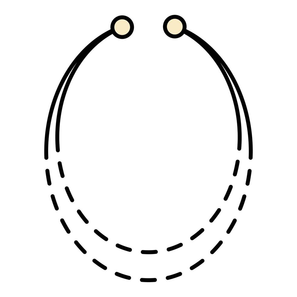 Necklace accessory icon color outline vector