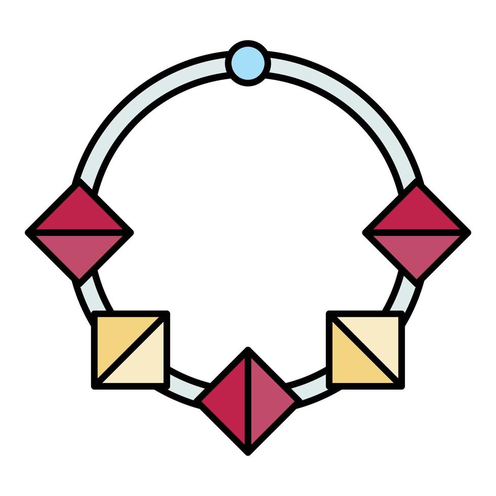 vector de contorno de color de icono de collar de moda