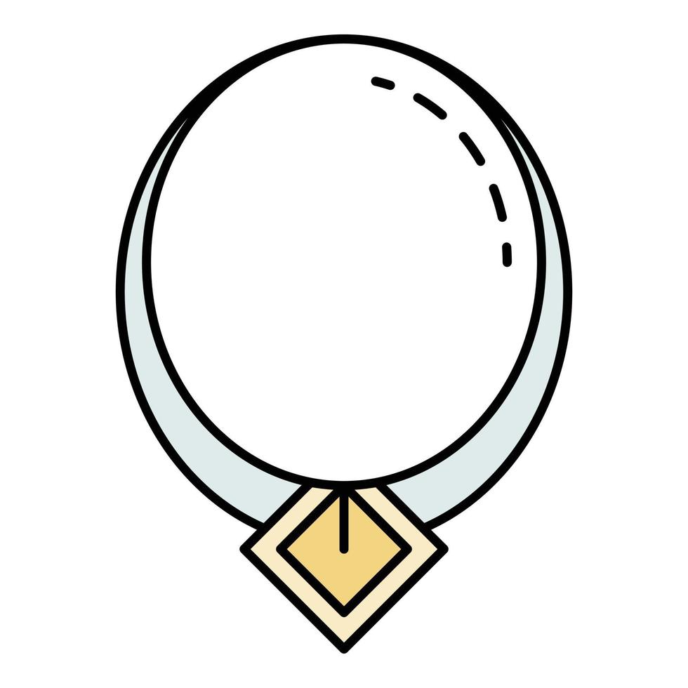 Gemstone necklace icon color outline vector