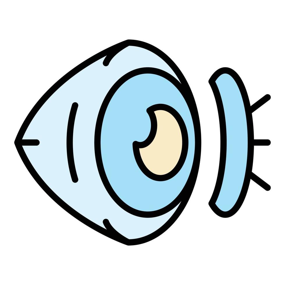 Eye contact lens icon color outline vector