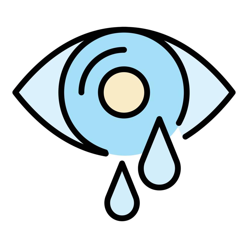 Eye tears icon color outline vector