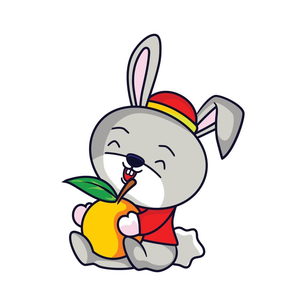 Cute rabbit Happy Chinese new year 2023 for greeting card - wealth gold money prosperity. vector