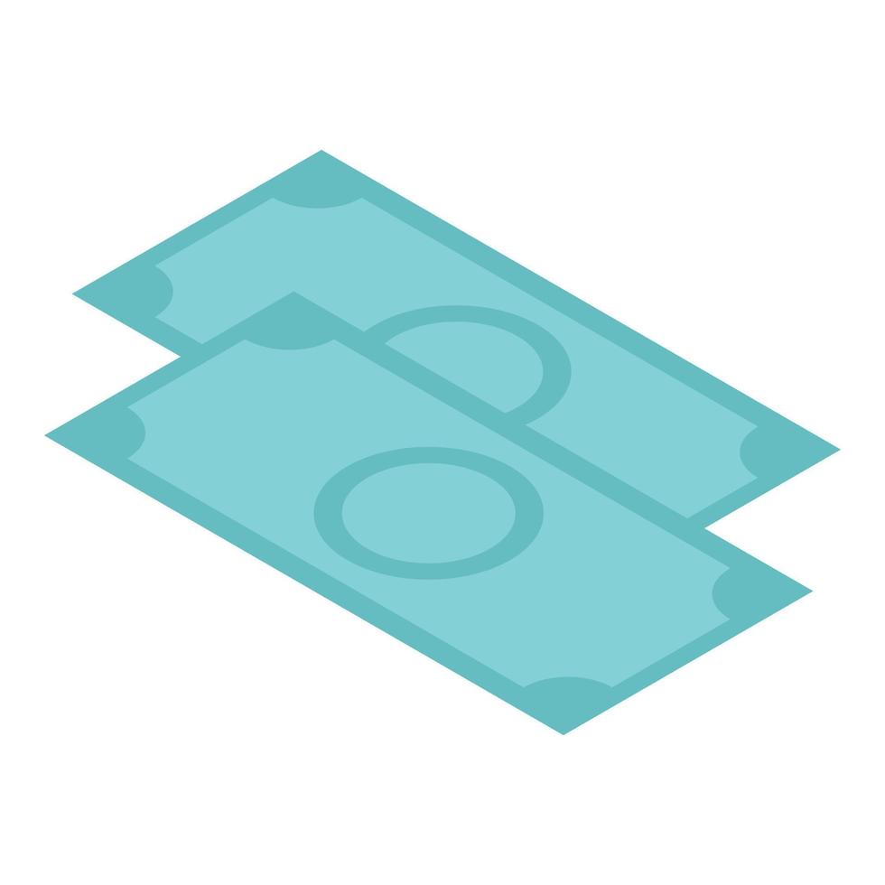 Paper dollars icon, isometric style vector
