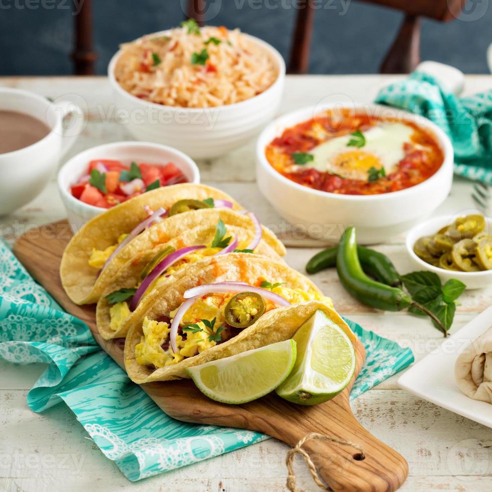 Tacos with  eggs for breakfast photo