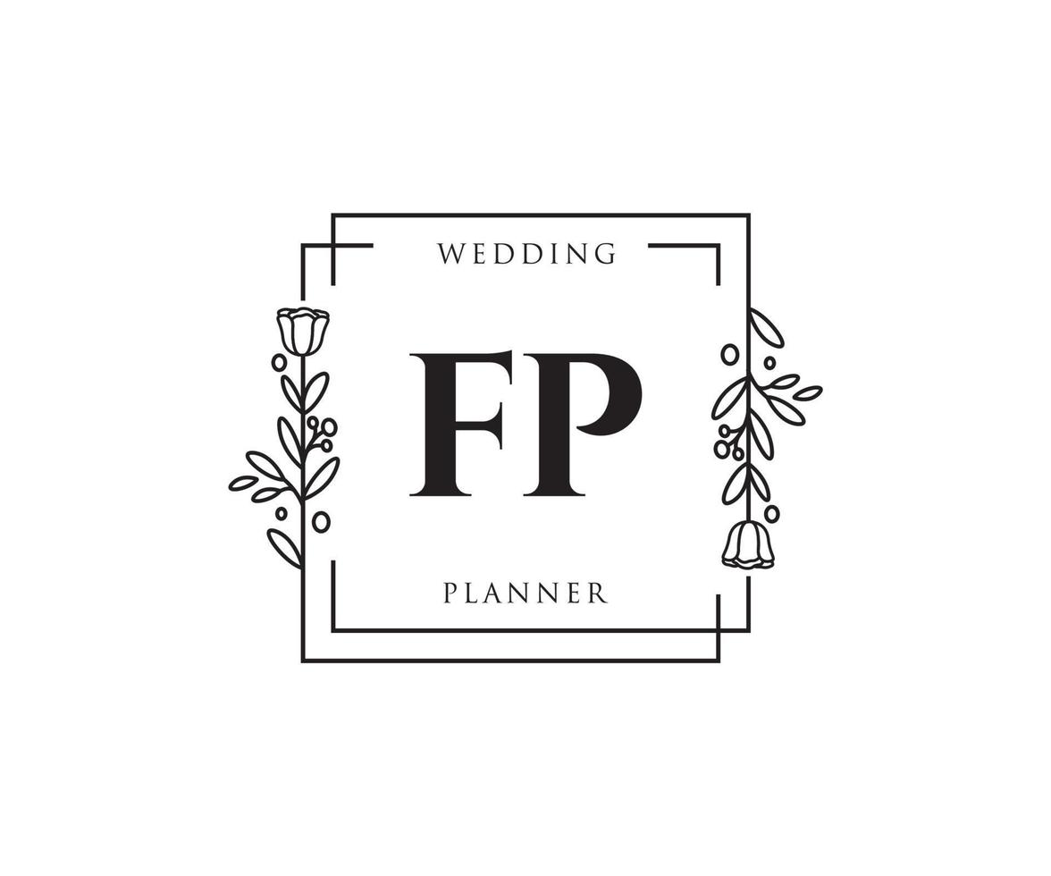 Initial FP feminine logo. Usable for Nature, Salon, Spa, Cosmetic and Beauty Logos. Flat Vector Logo Design Template Element.