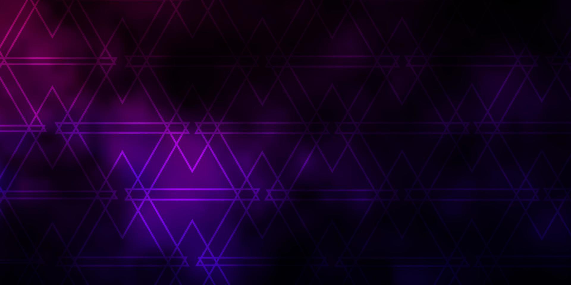 Dark Purple, Pink vector texture with lines, triangles.