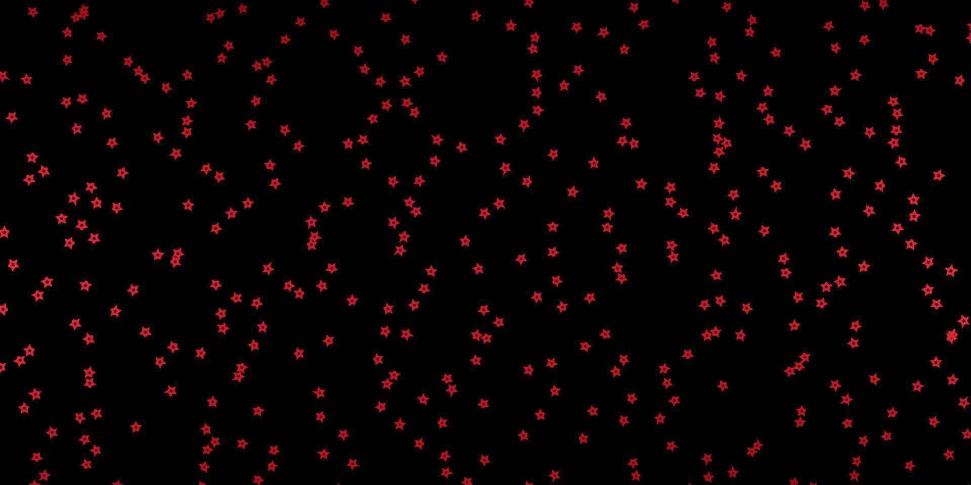 Dark Red vector pattern with abstract stars.