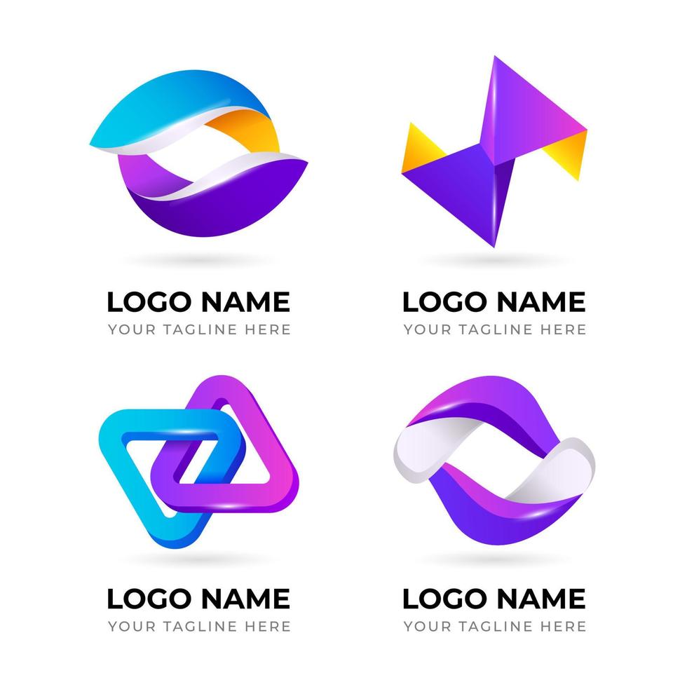 3D Geometric Shape Logo vector