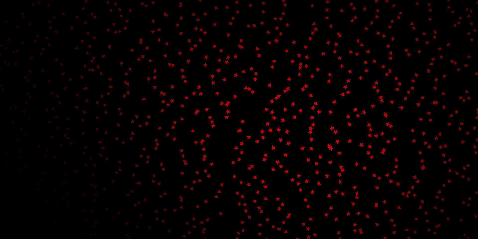 Fondo de vector rojo oscuro con estrellas pequeñas y grandes.