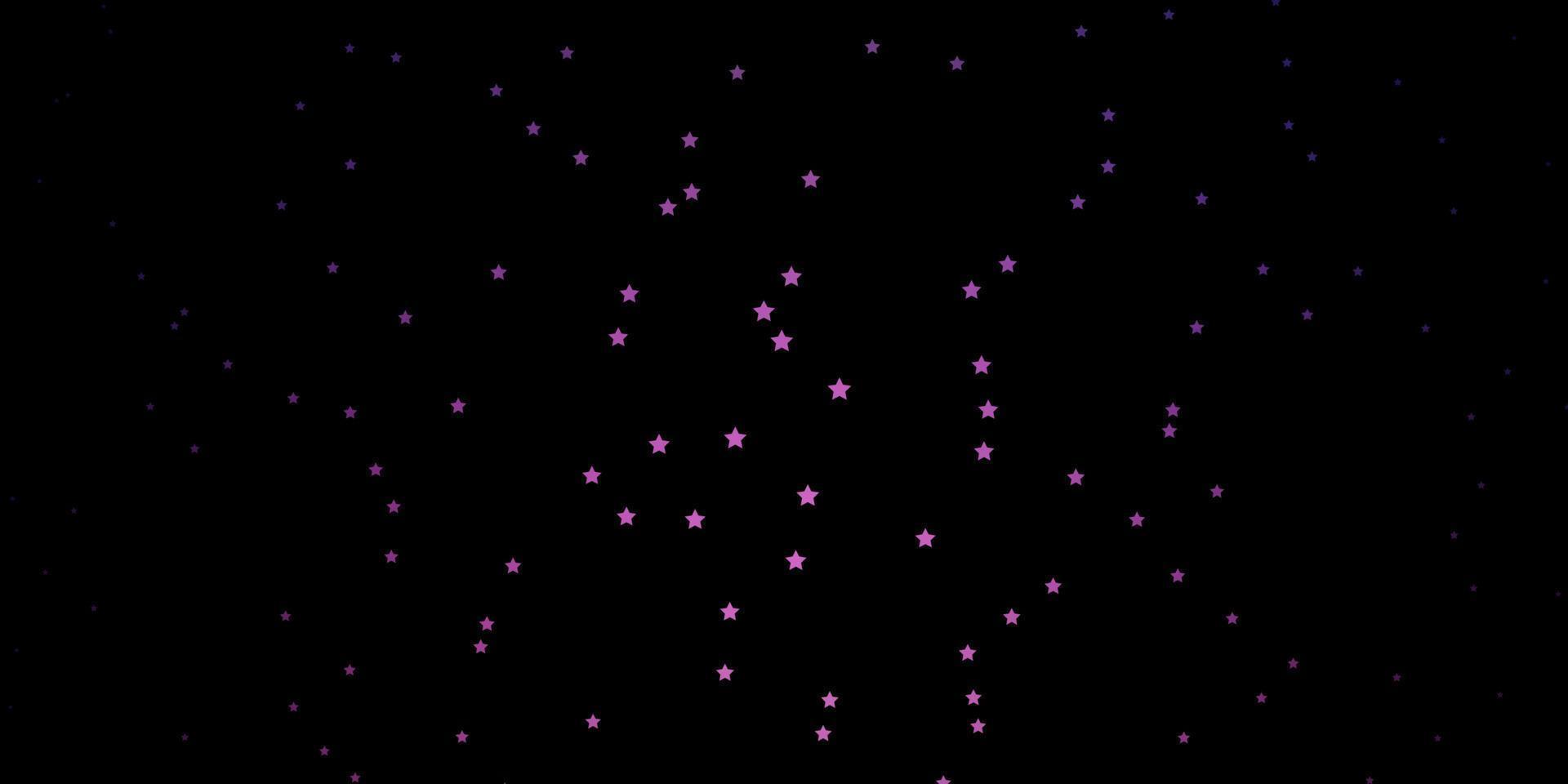 Dark Purple vector texture with beautiful stars.