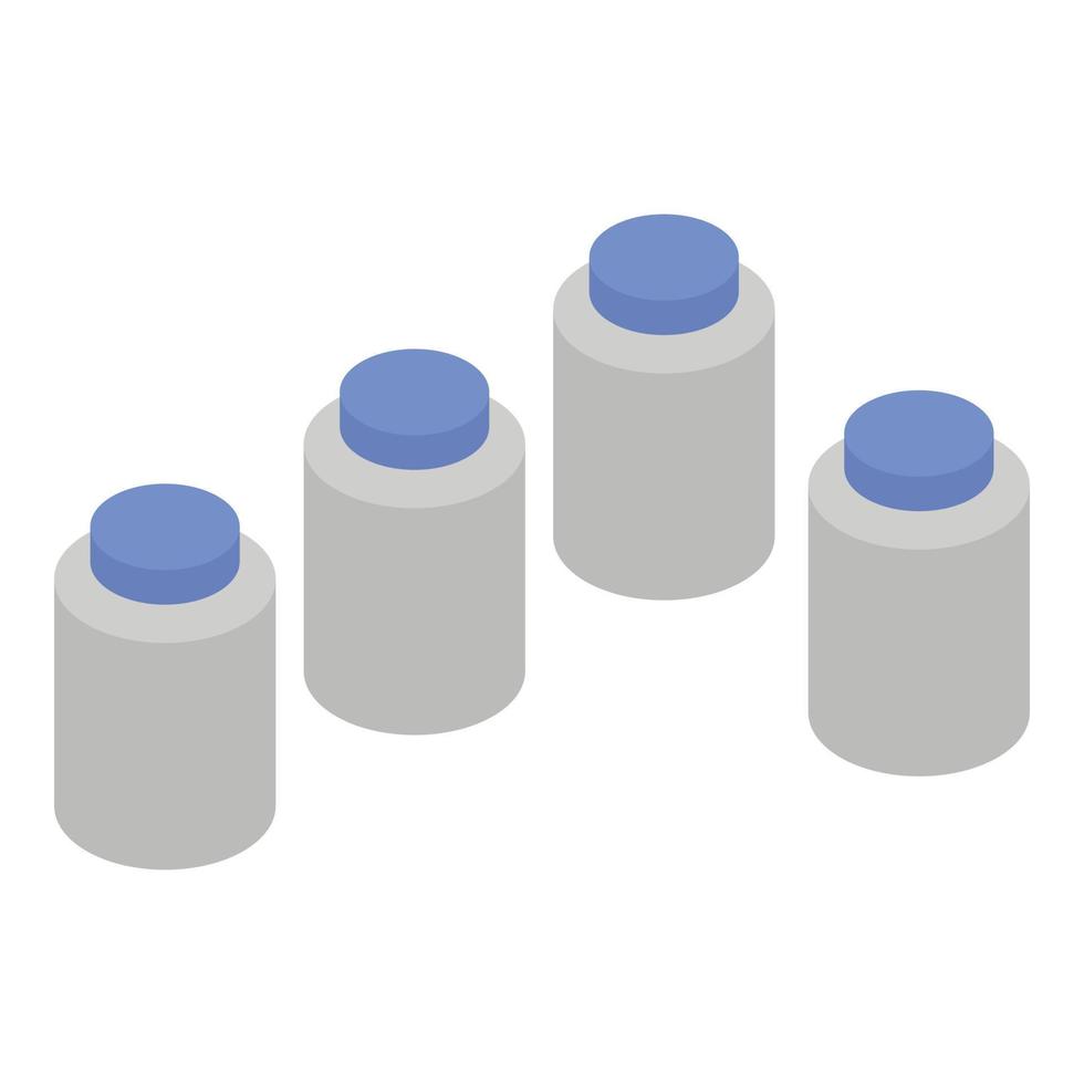 Chemical jar stack icon, isometric style vector