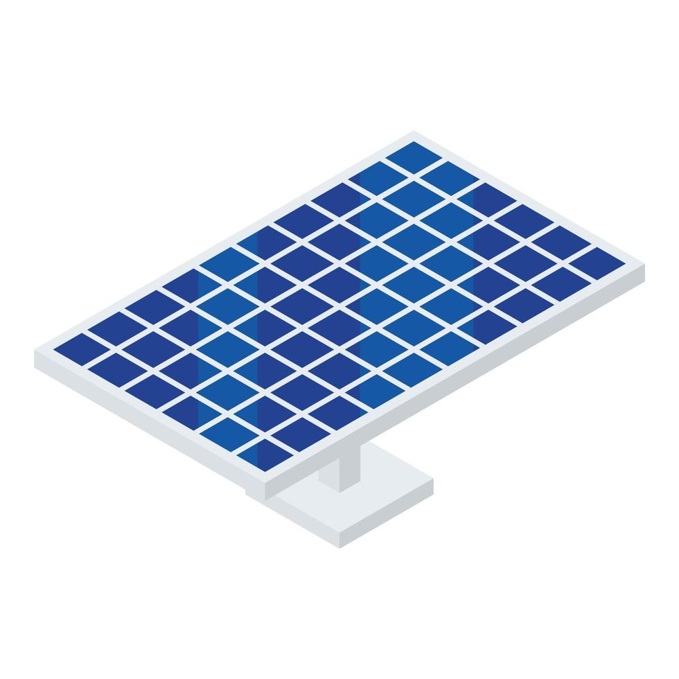 Solar panel icon, isometric style vector