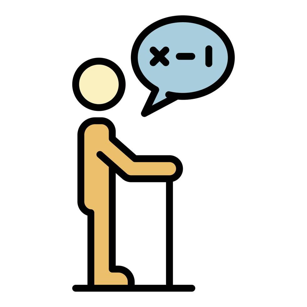 Dementia senior man icon color outline vector