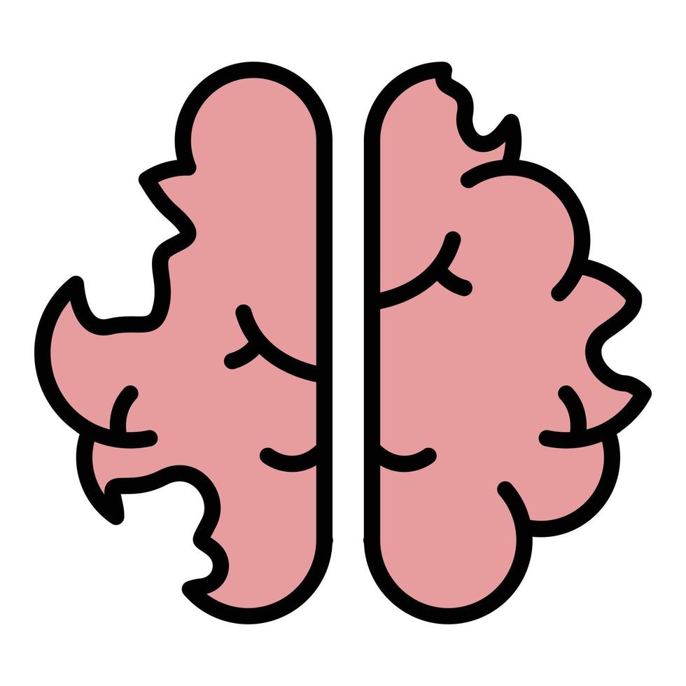 Disease brain icon color outline vector