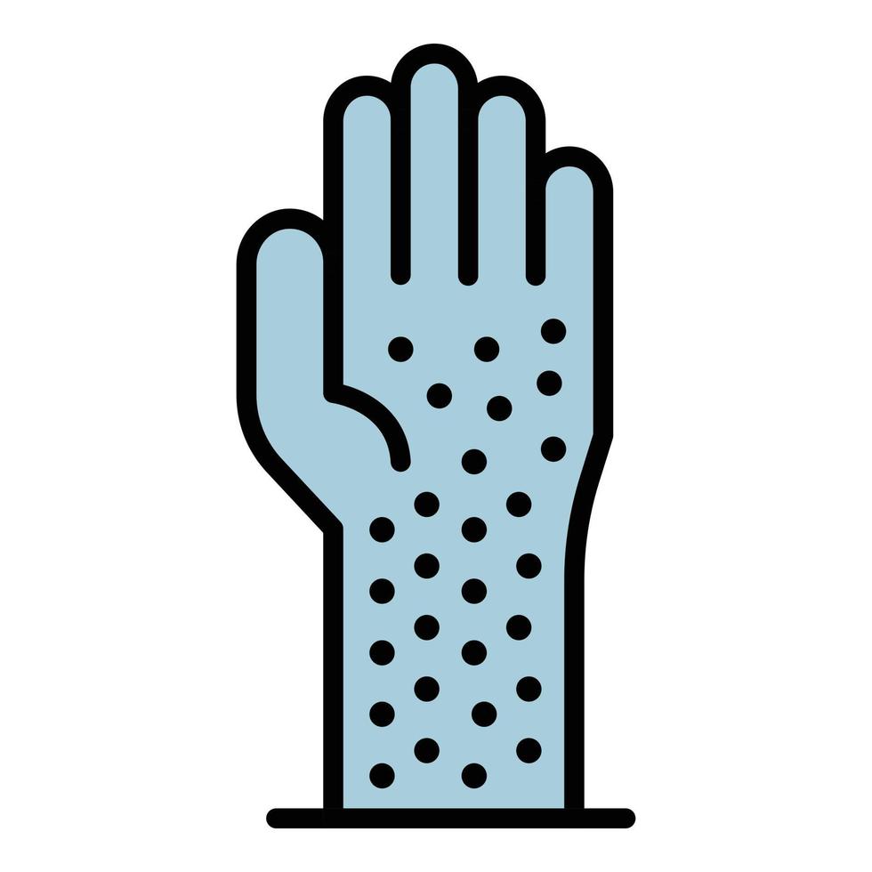 mano alergia punto icono color contorno vector