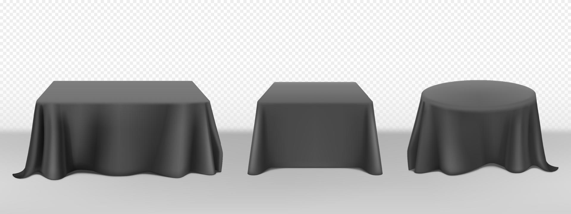 mantel negro realista vectorial en las mesas vector