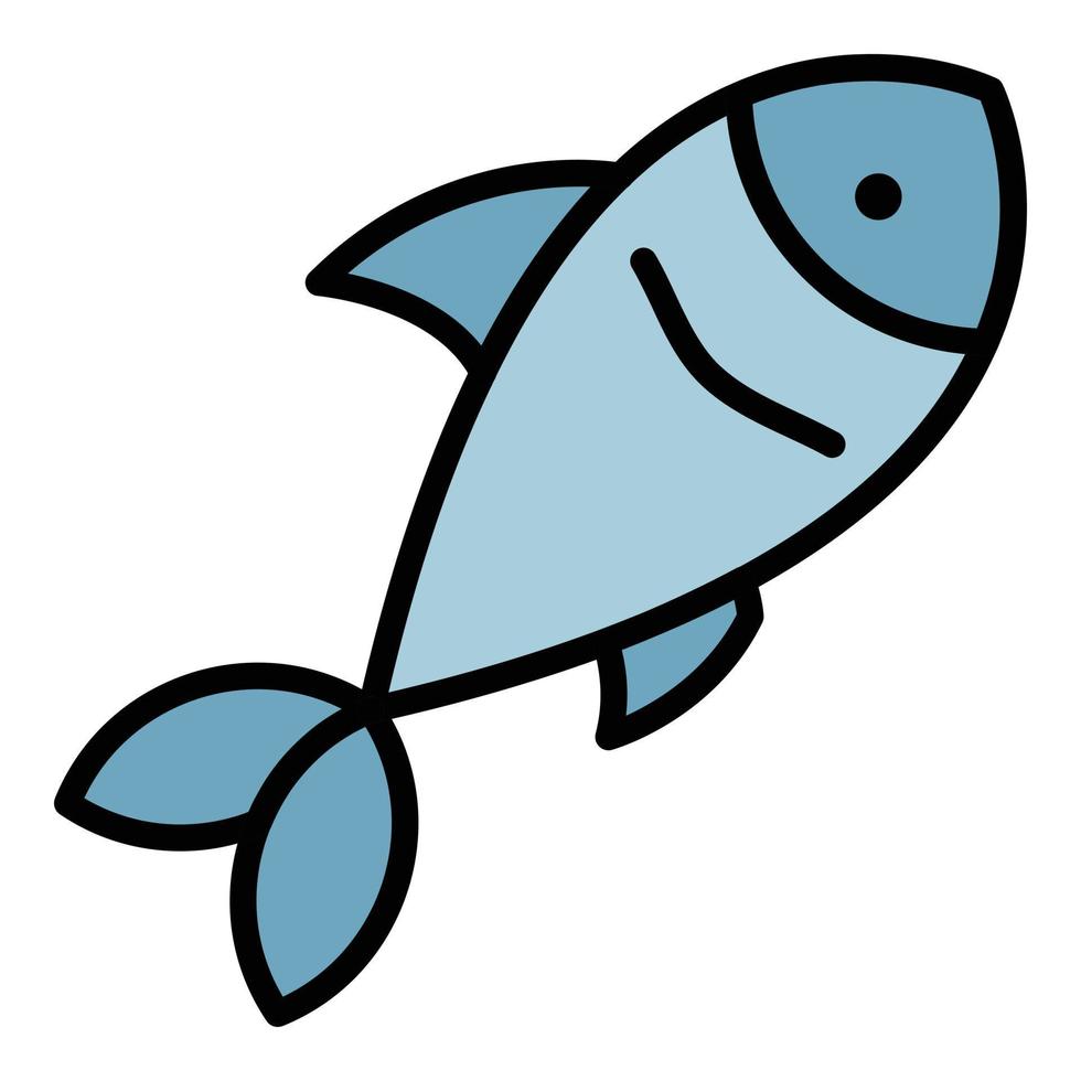 vector de contorno de color de icono de pescado