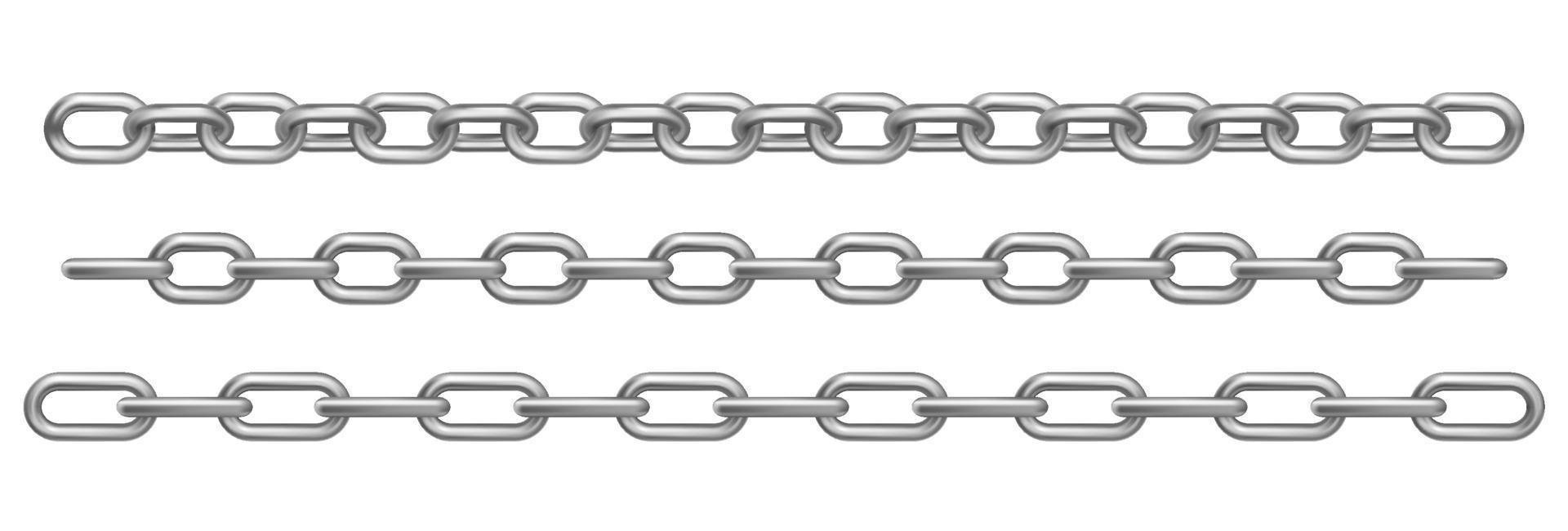 Vector realistic chrome metal chains