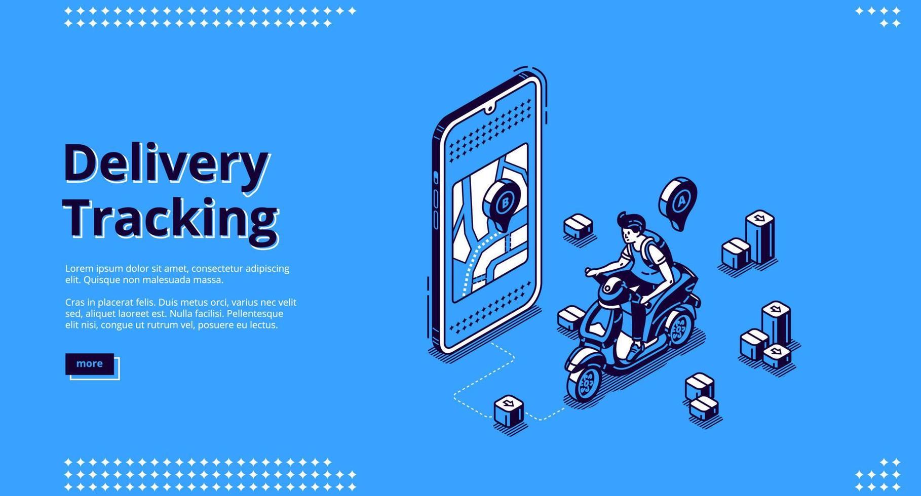 Delivery tracking service isometric landing page vector