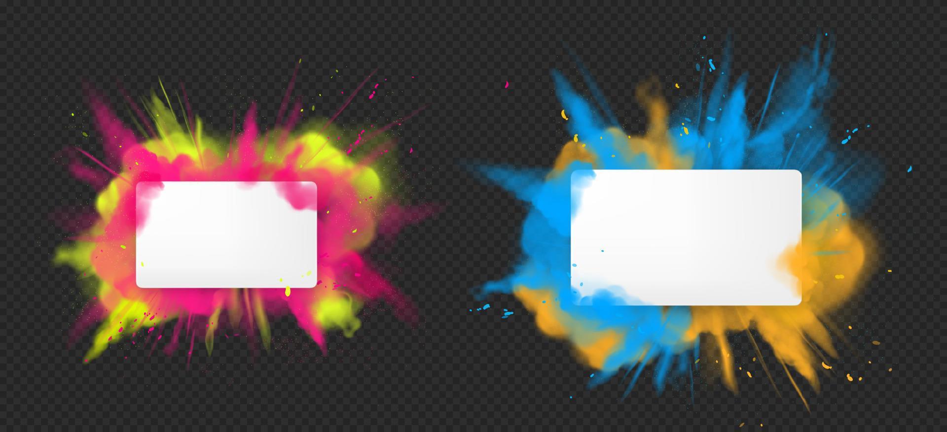 holi pintura polvo explosión de color realista vector