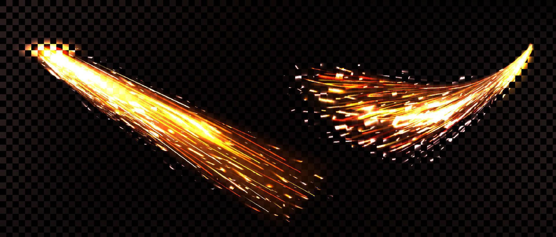 Vector realistic fire sparks of metal welding