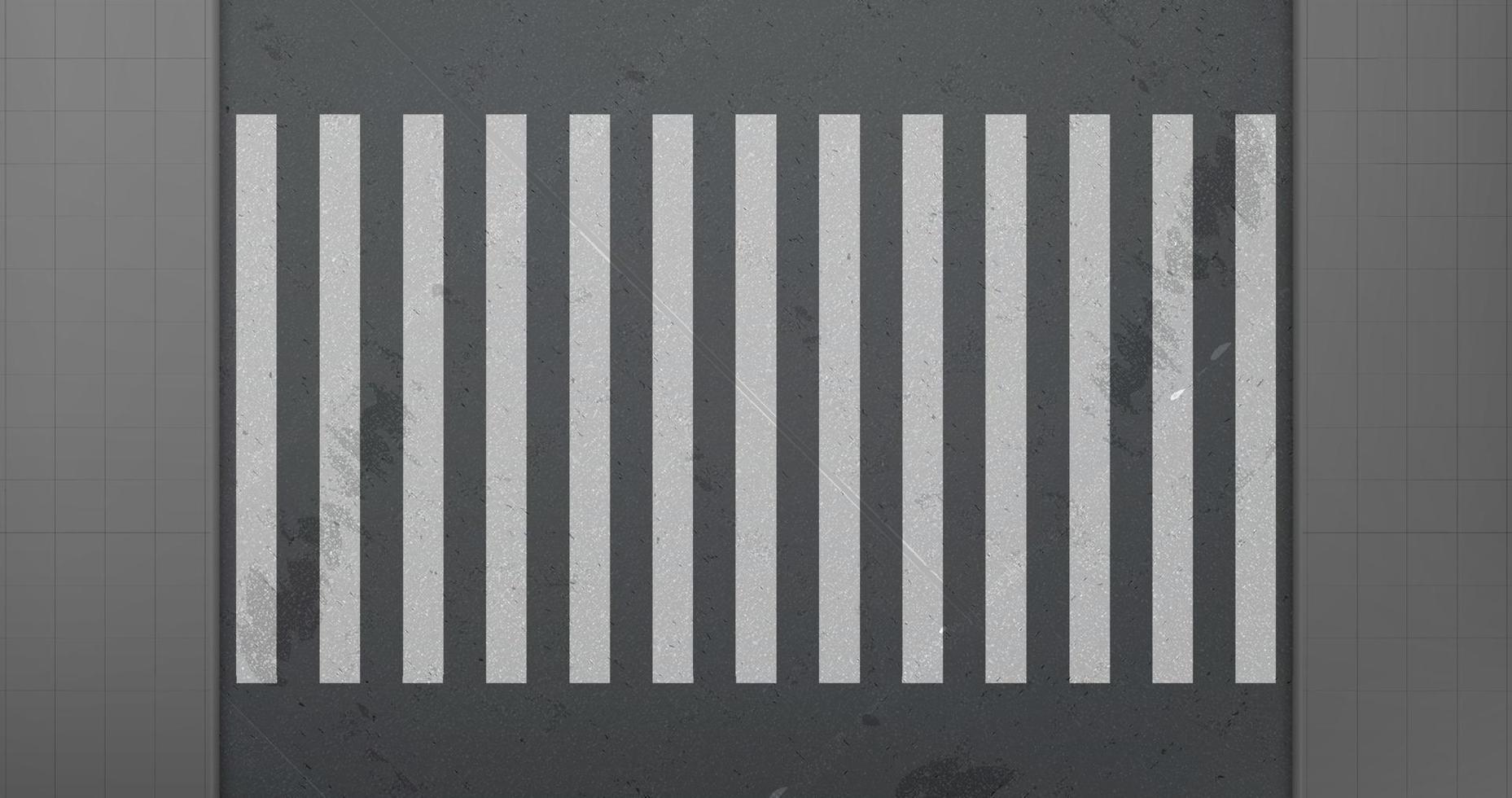 Sidewalk and crosswalk on car road top view vector