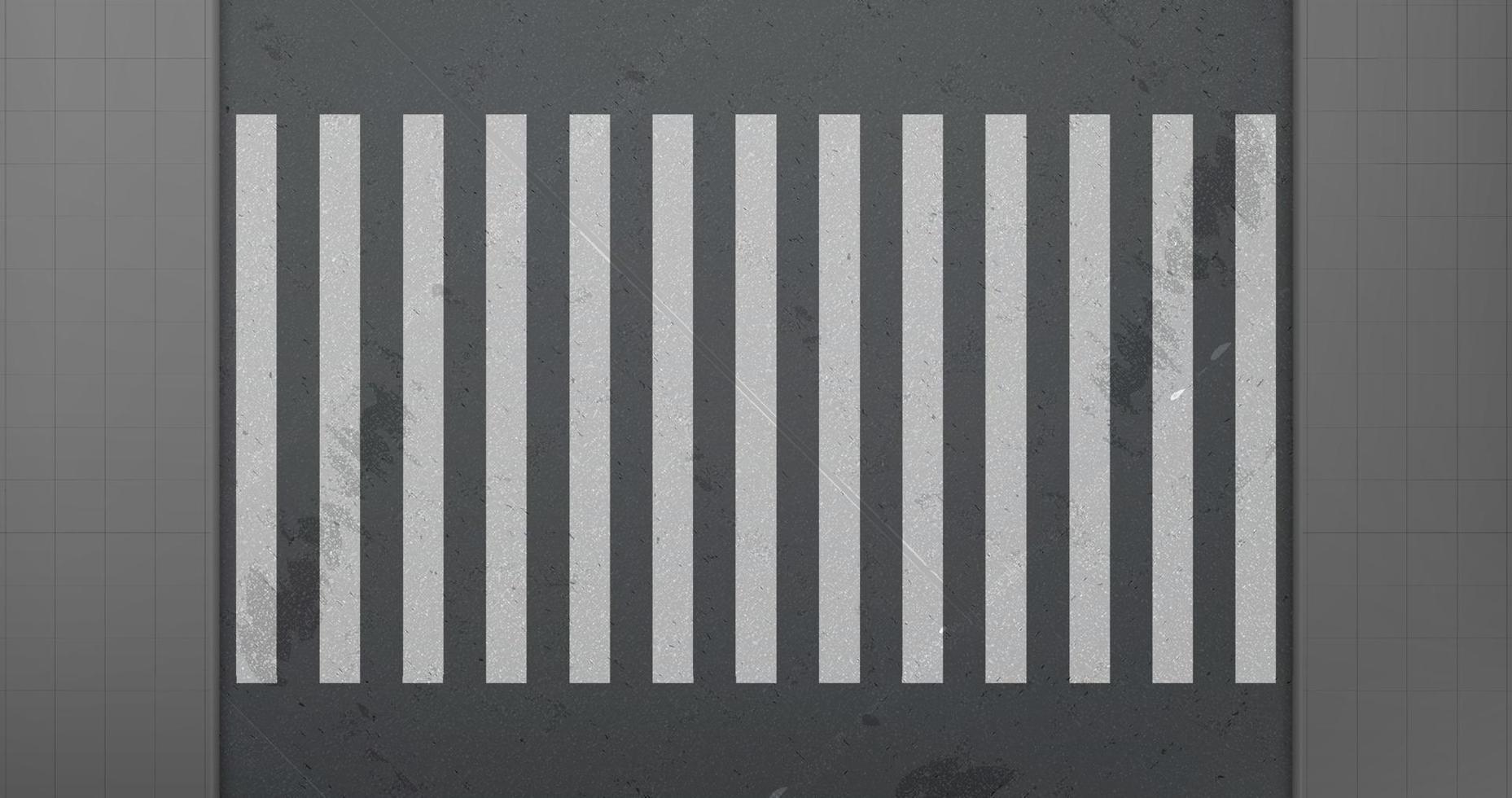 Sidewalk and crosswalk on car road top view vector