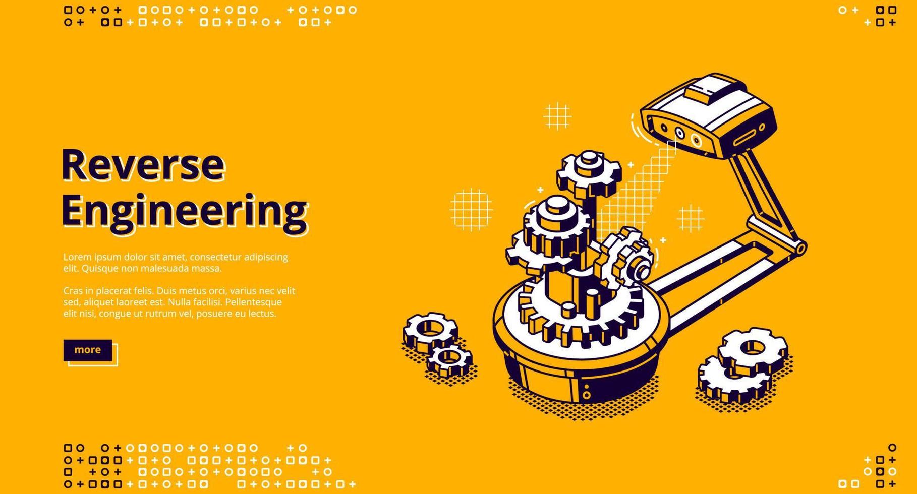 Vector landing page of reverse engineering