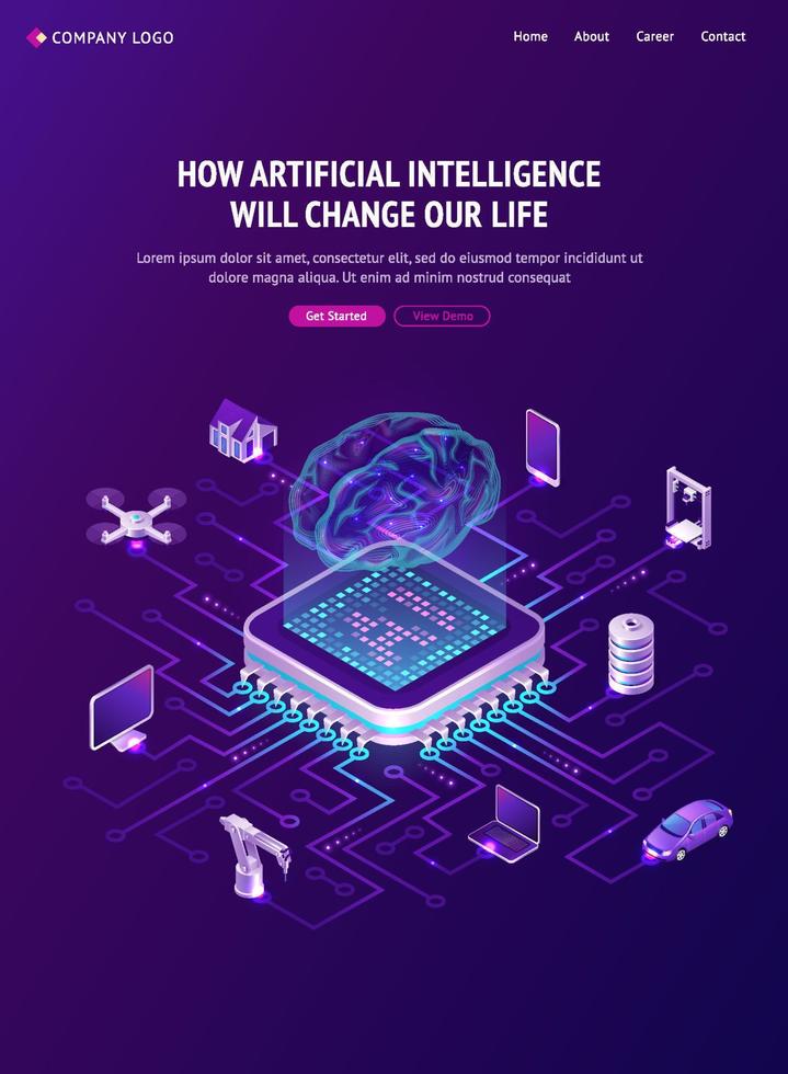 Vector banner of artificial intelligence