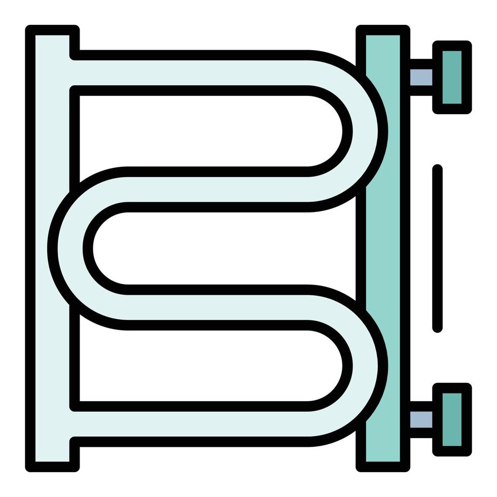 Bathroom heater pipe icon color outline vector