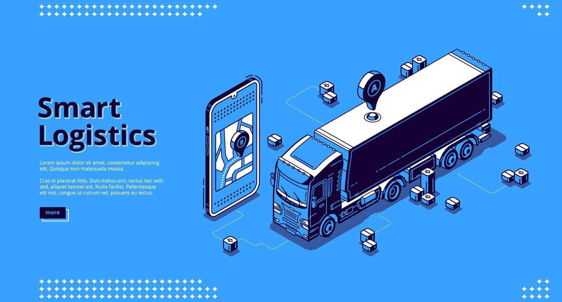 Vector landing page of smart logistics