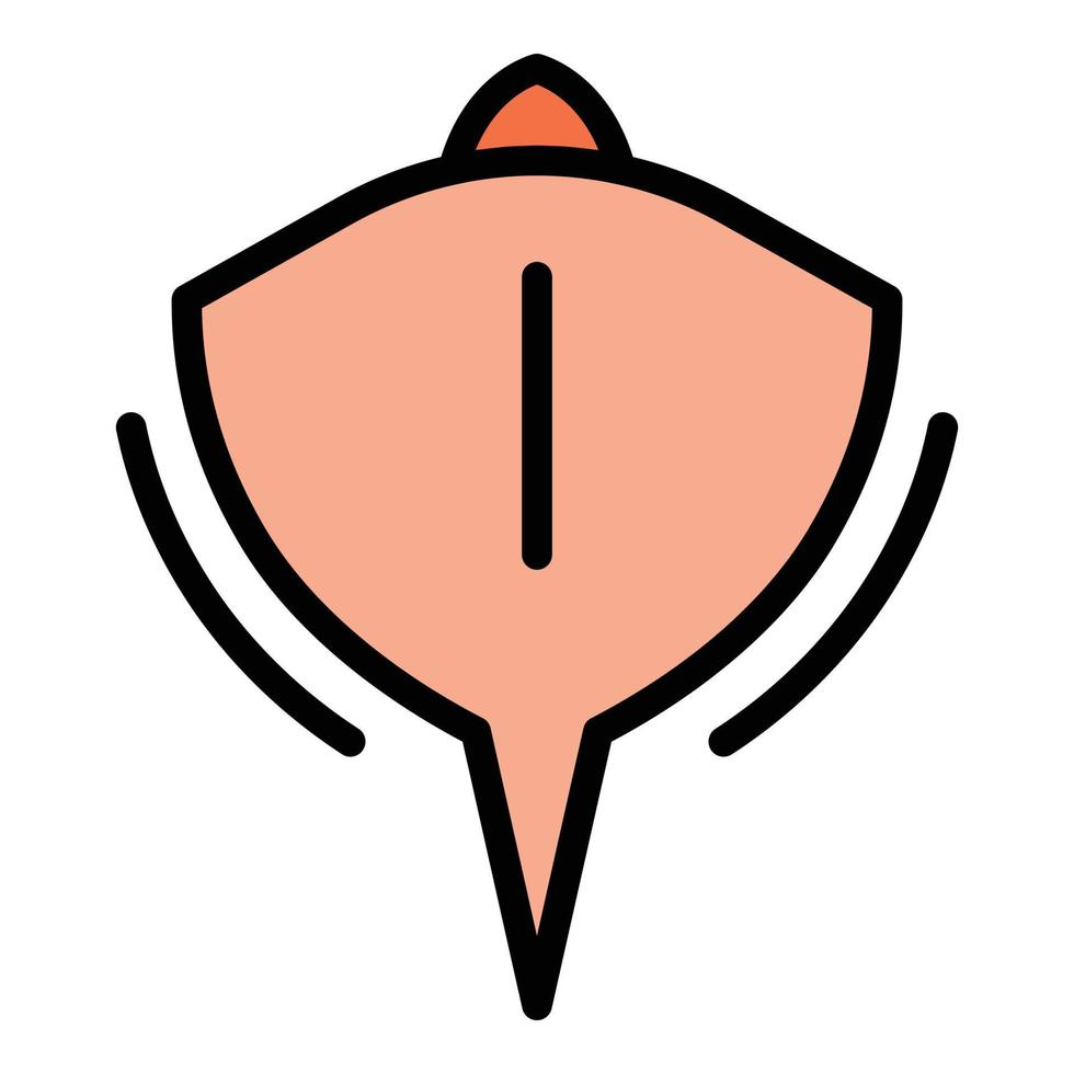 Stingray fish icon color outline vector