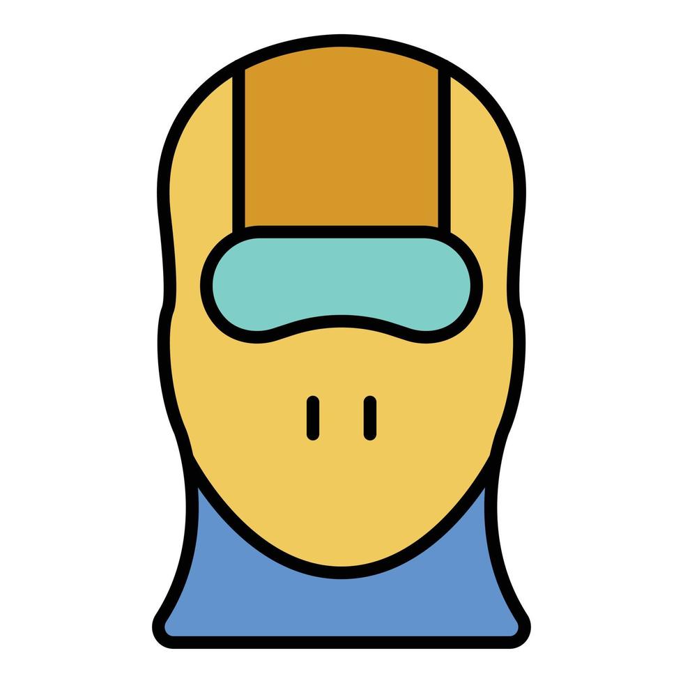 Face balaclava icon color outline vector