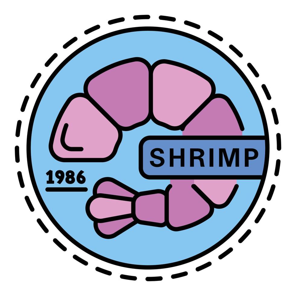 Shrimp logo, outline style vector