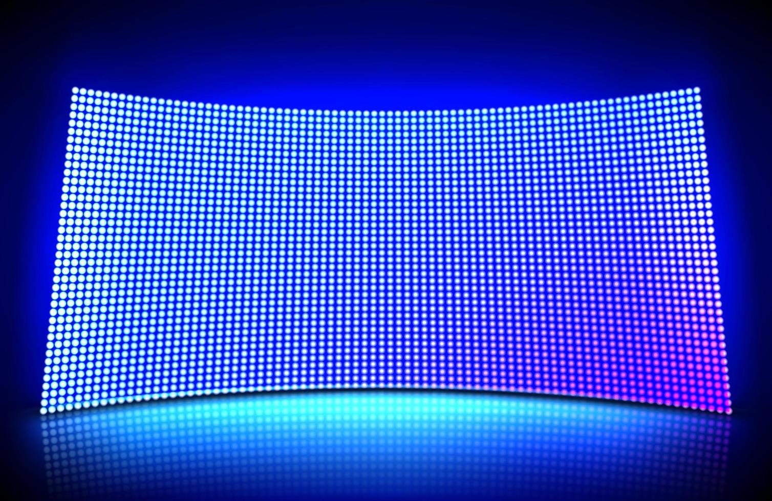 pantalla de video de pared led cóncava brillante vector