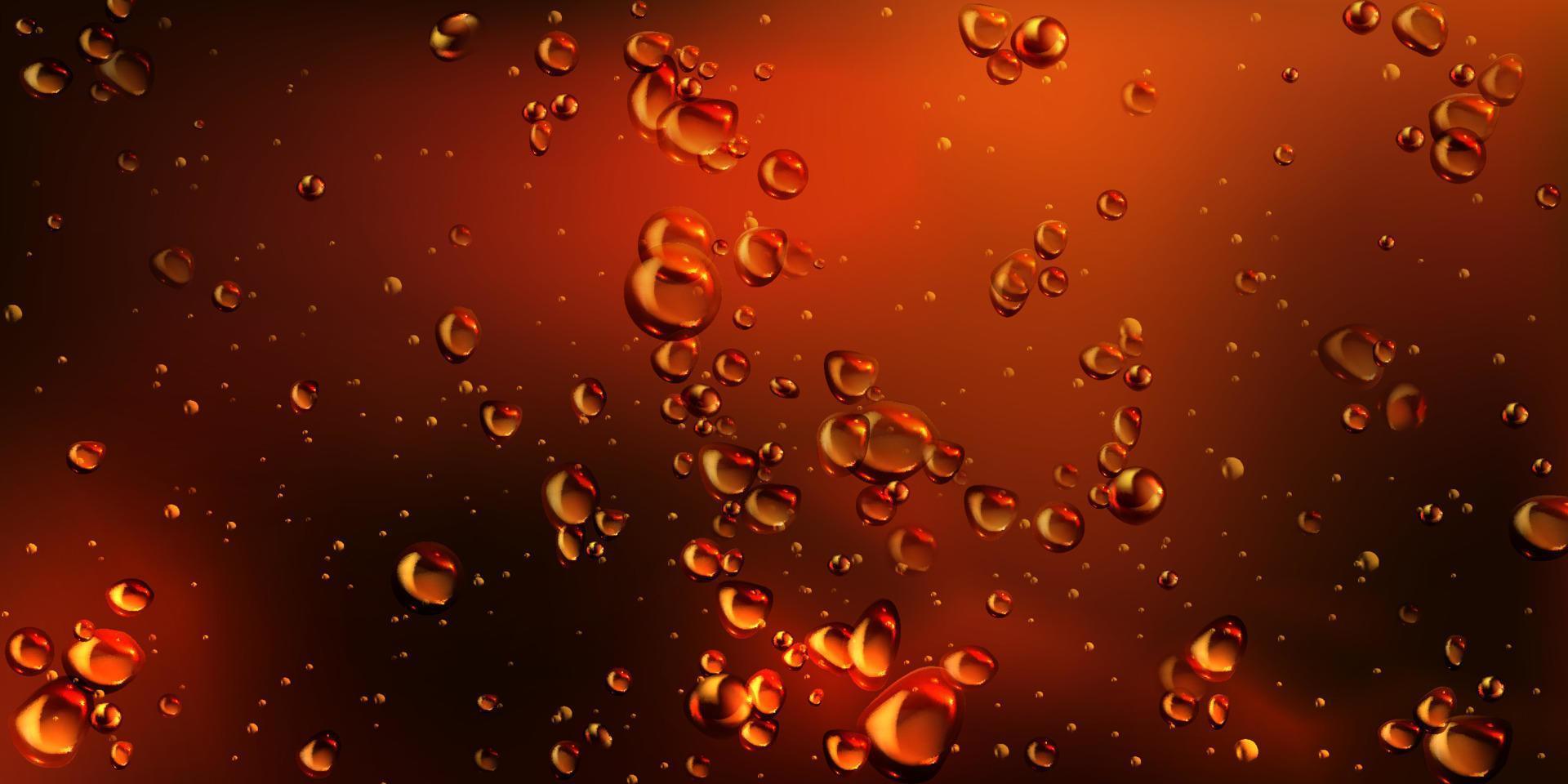 Air bubbles of cola, soda drink or beer texture vector