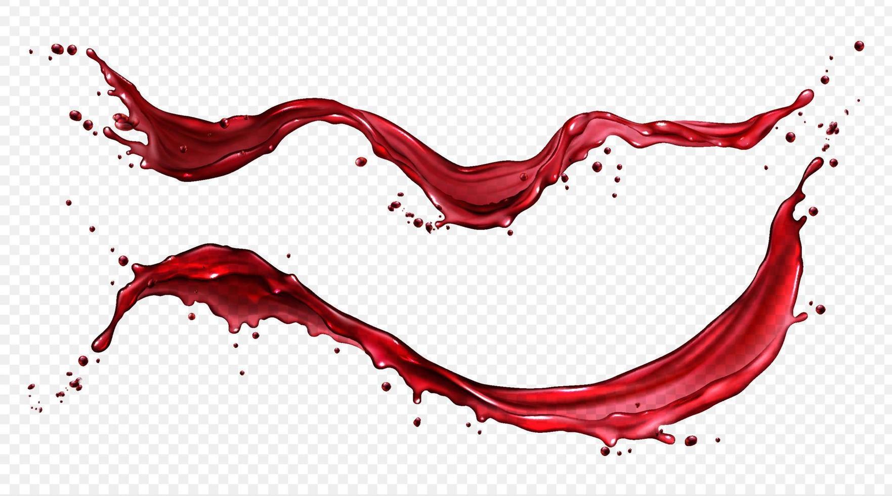 Vector horizontal splash of wine or red juice