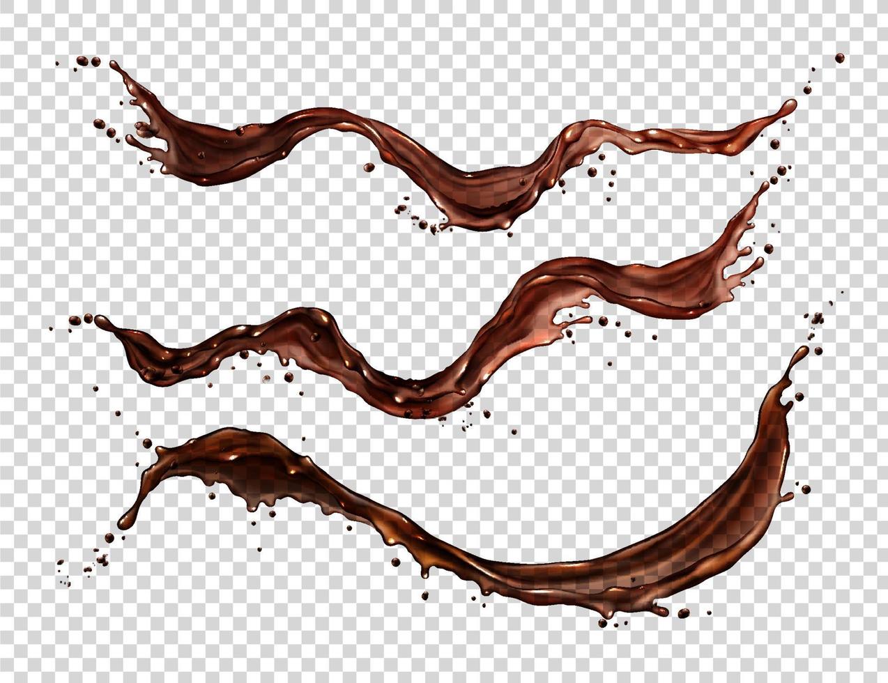 Vector realistic splash of coffee, cola or tea