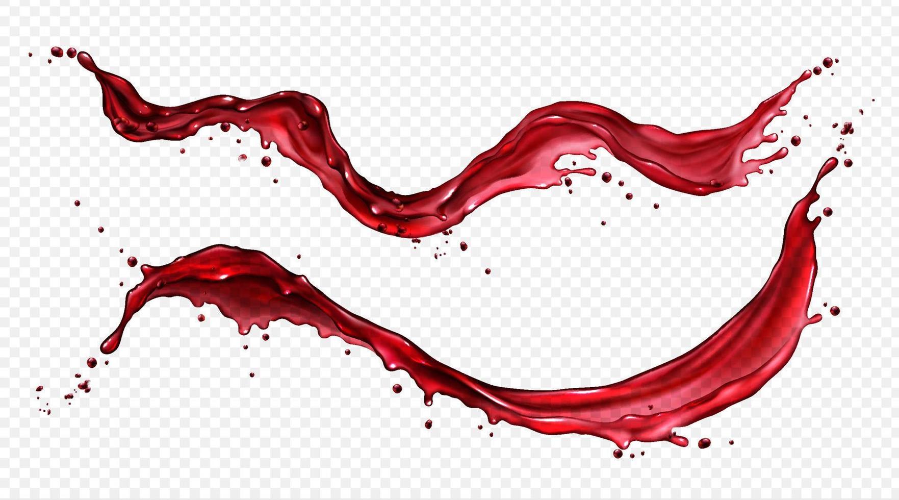 salpicadura horizontal vectorial de vino o jugo rojo vector