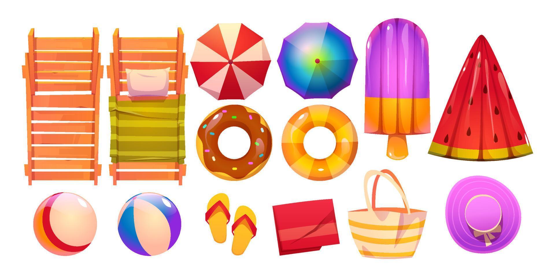 Swimming pool accessories for summer rest vector