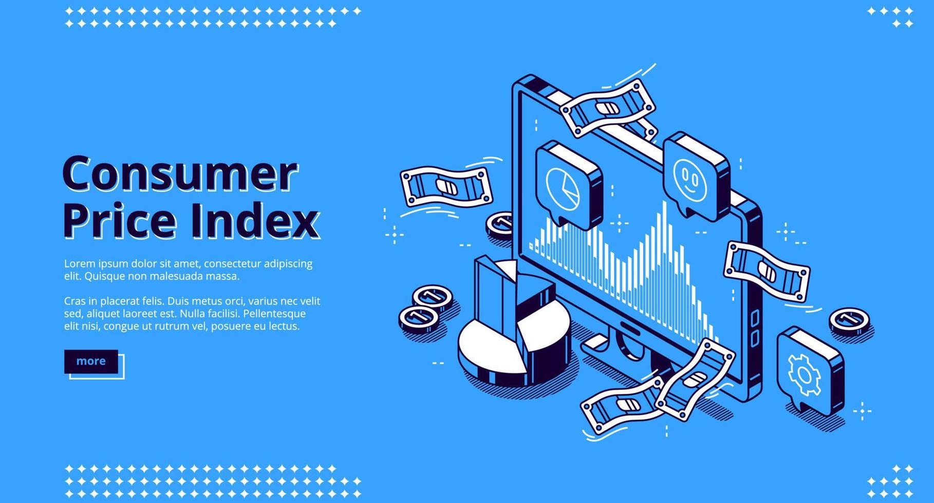 Vector landing page of consumer price index