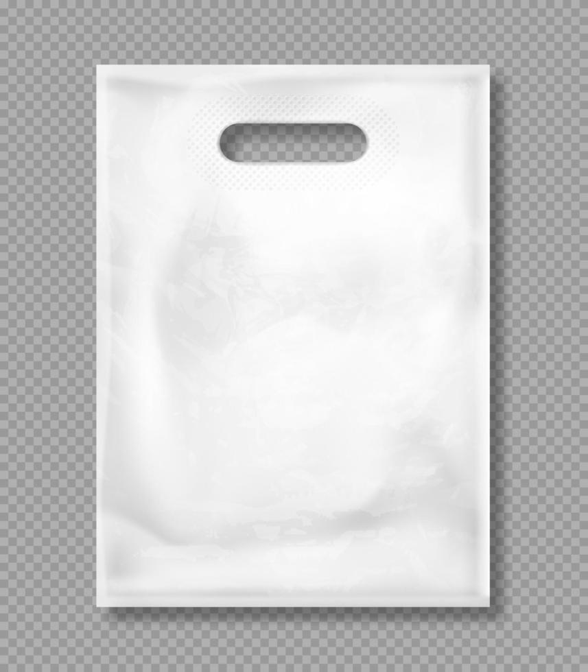 Vector mockup of white plastic bag