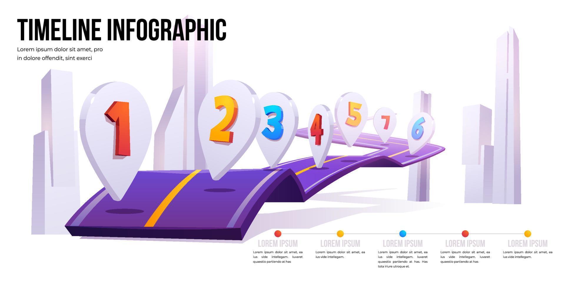 Vector road map infographic timeline