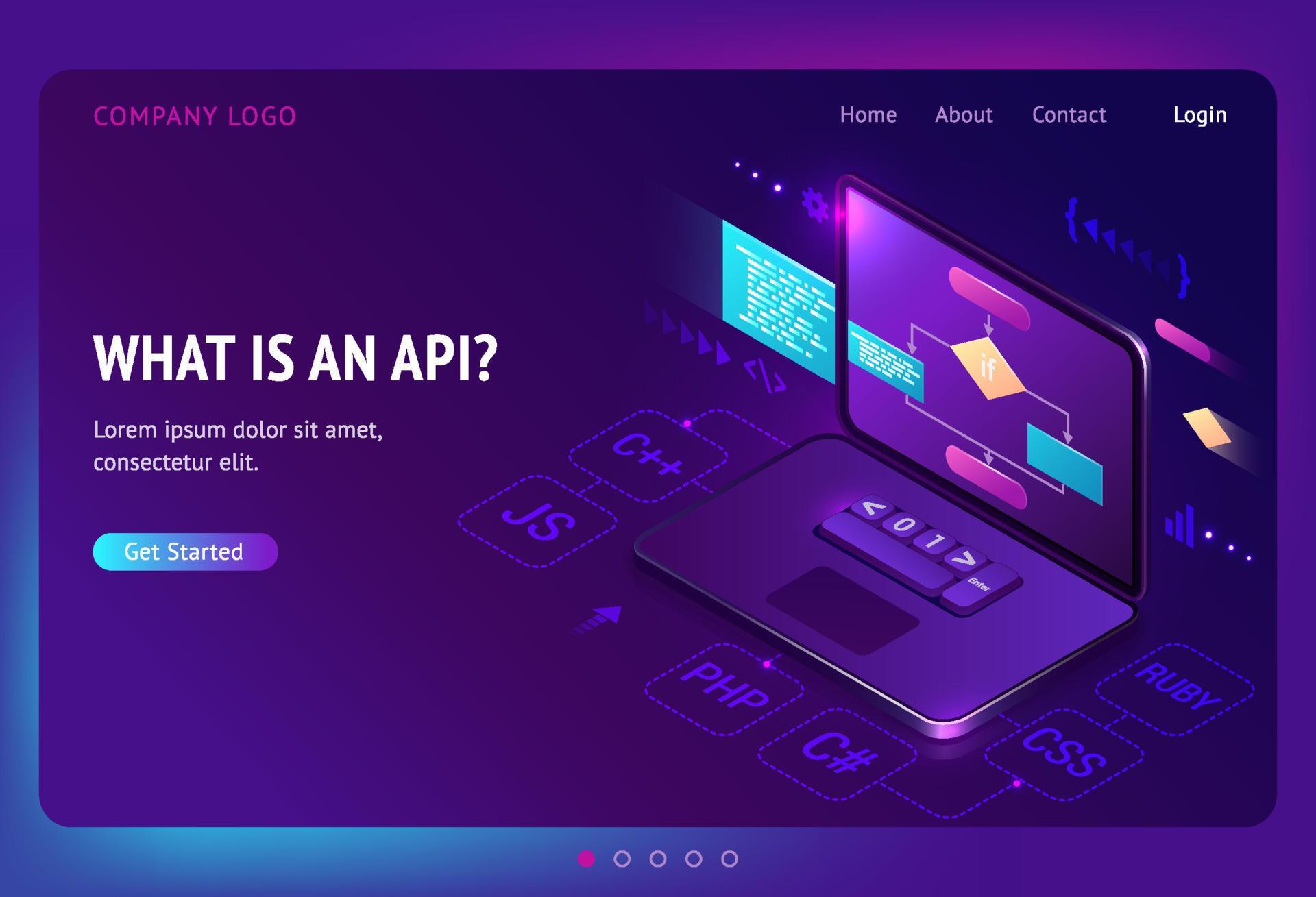 Api application programming interface isometric 15680732 Vector Art at ...