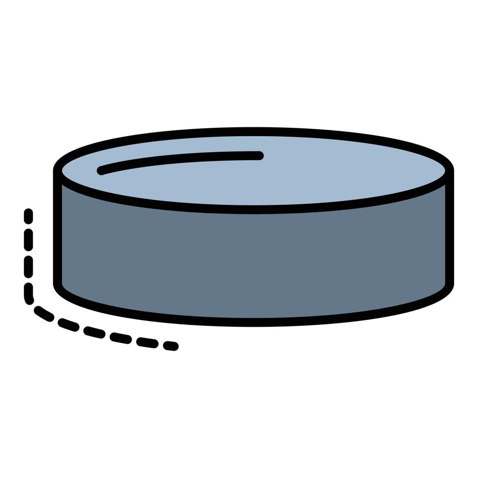Hockey puck icon color outline vector