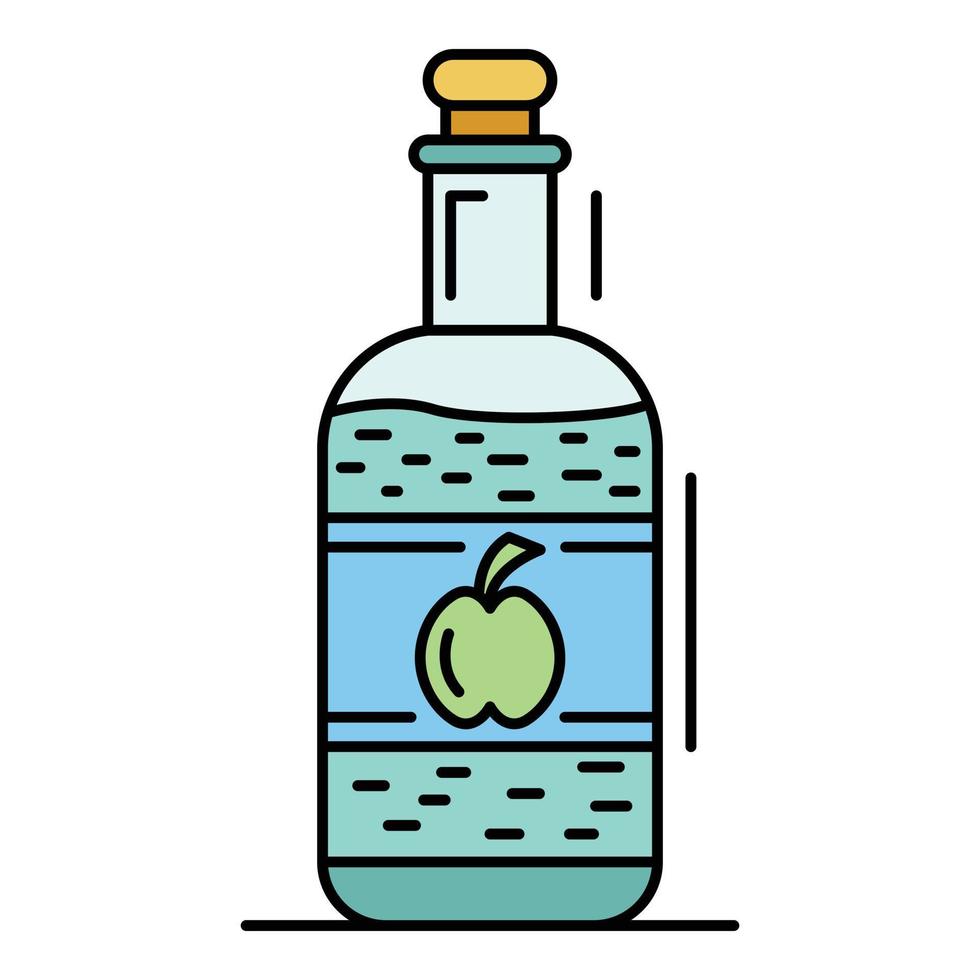 Apple vinegar icon color outline vector
